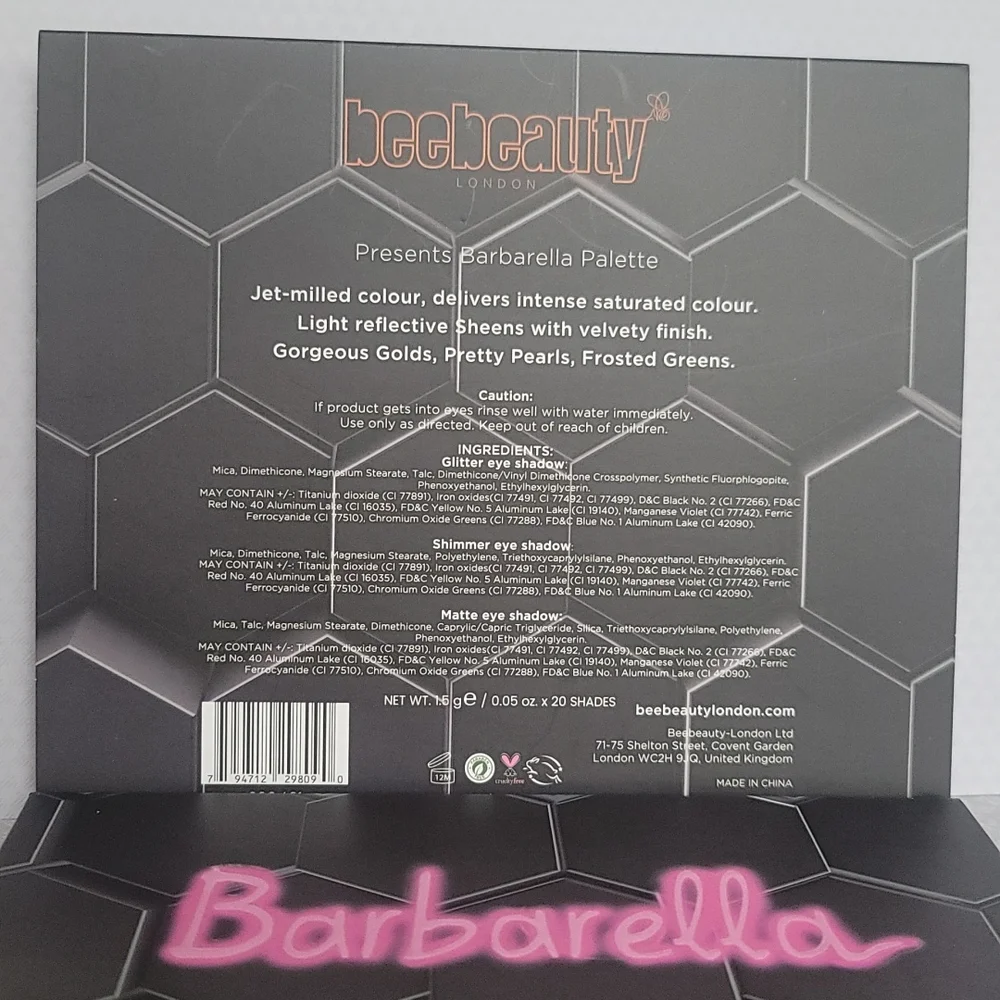 BeeBeauty London Barbarella Eyeshadow Palette